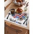 thumbnail image 6 of 4th of July American Flag Love Flower Placemats Set of 4,Wipeable Washable Table Mats for Dining Tables,Stars and Stripes Place Mats for Kitchen Event Party Tabletop Decor, 6 of 7