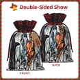 thumbnail image 2 of Sikiie Four Running Horses Christmas Gift Bags Drawstring Gift Bags Sacks Drawstring Bag Holiday Linen Xmas Wrapping Bags for Presents Party Gift-Black, 2 of 8