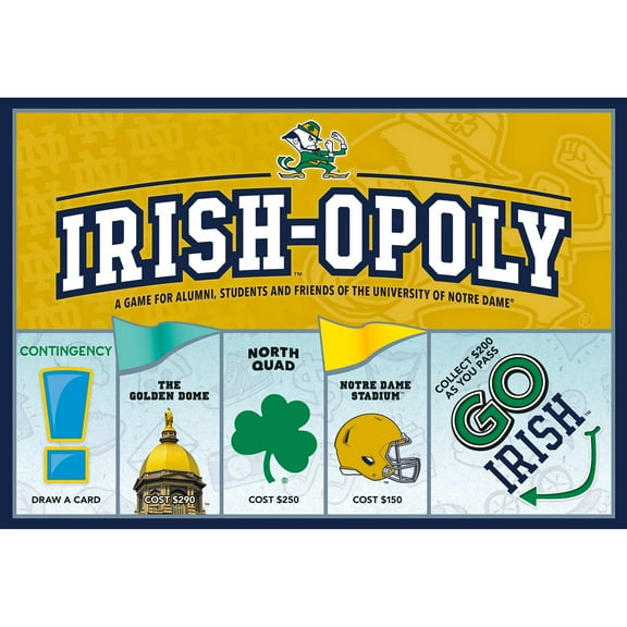 Late For The Sky: Irish-Opoly - University Of Notre Dame Themed Family Board Game, Opoly-Style Game Night, Traditional Play Or 1 Hr Version, Ages 8 , 2-6 Players