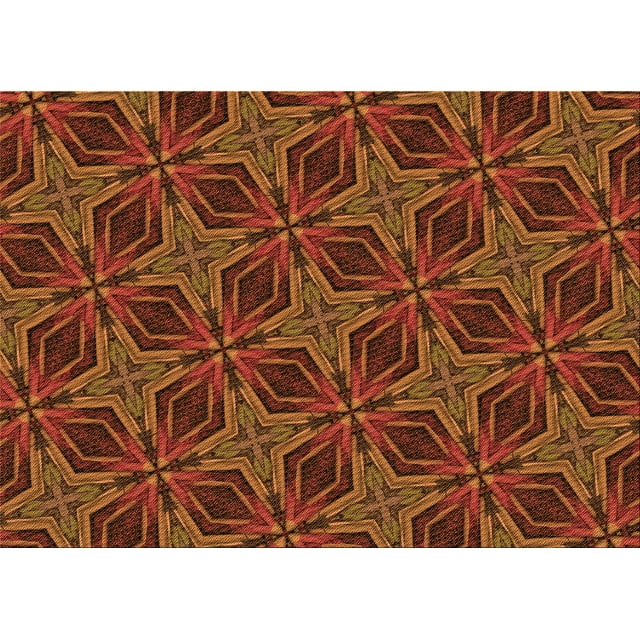 Ahgly Company Tapis d'Intérieur Rectangulaire Transitionnel Lavable à la Machine, Rouge Safran, 5 Pieds x 7 Pieds