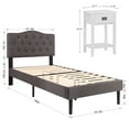 thumbnail image 3 of VECELO (Set of 3) Bedroom Set Upholstered Bed Frame and 2 Nightstand, 3 of 6
