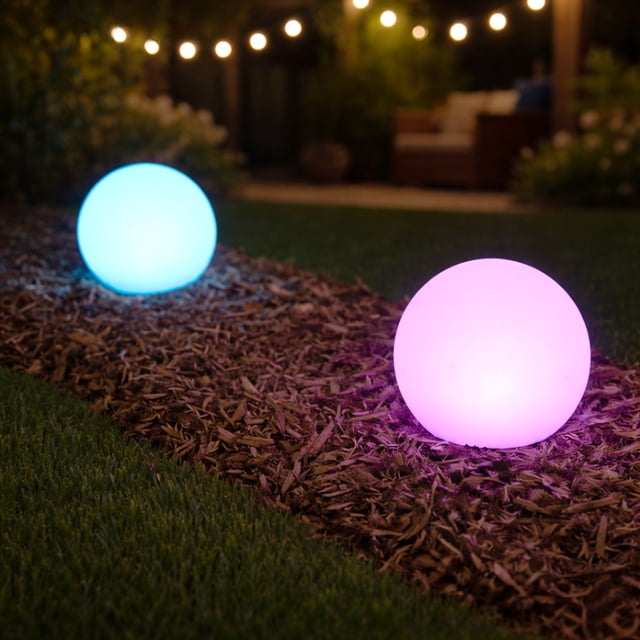 Lot de 2 orbes solaires aux couleurs changeantes Mainstays