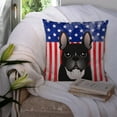 thumbnail image 3 of Caroline's Treasures BB2157PW1414 American Flag and French Bulldog Fabric Decorative Pillow , 14Hx14W, multicolor, 3 of 4