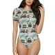 thumbnail image 1 of Fotbe Transport Train Body de Mujer con Cuello Redondo y Mangas Cortas, Sin Mangas Ajustado, Suave, Cómodo y Básico-XX-Large, 1 of 7