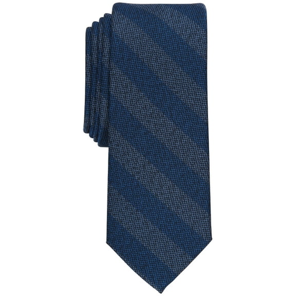 Bar III Mens Arrow Striped Skinny Tie Navy Blue Necktie