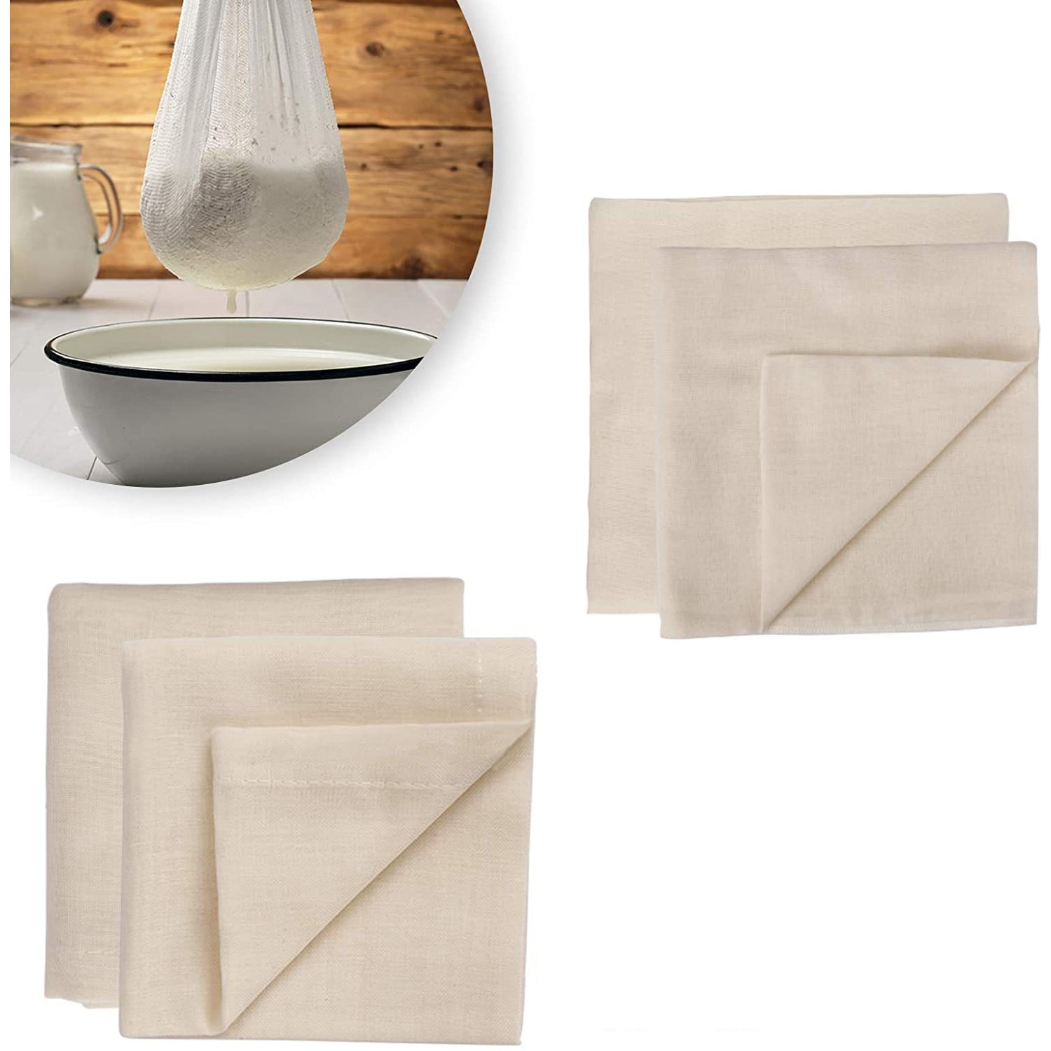 American Cotton Ultra-Fine Cheesecloth for Straining - 6 x 6.5 ft Length -  Reusable Filter Cooking Cloth - Table Dressing and Halloween Costumes