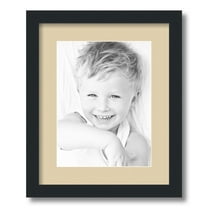 ArtToFrames 13x16 Matted Picture Frame with 9x12 Single Mat Photo Opening Framed in 1.25 Satin Black and 2 Seaside Mat (FWM-3926-13x16)