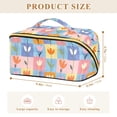 thumbnail image 4 of FORMRS Makeup Bag Travel Cosmetic Organizer for Women Fold Flat Zipper Pouch with Handle, Blue Flowers, 4 of 8