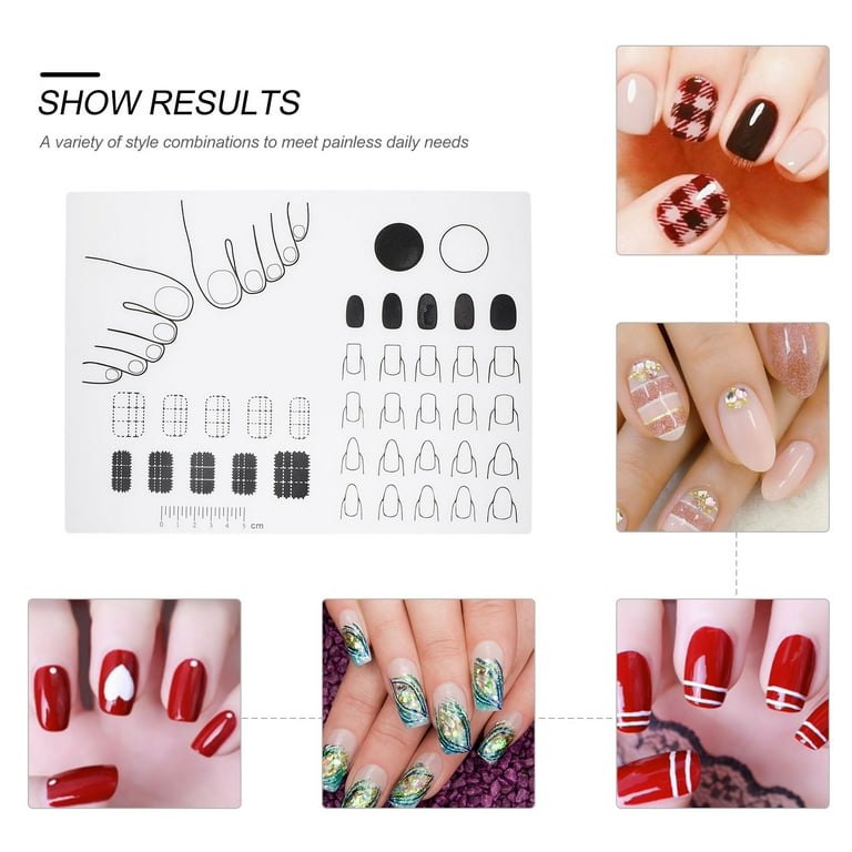 Nail Art Tools Trains Silicone Nail Art Mat Acrylic Fingernail Mat Silicone Manicure Pad Training Card White Silica Gel