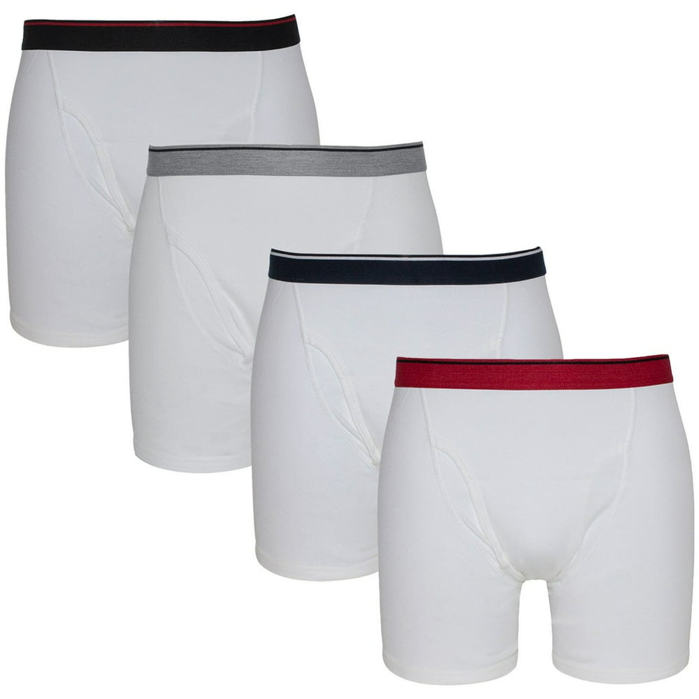 American Casual - Premium Men's Underwear Boxer Briefs, 4 Pack White ...