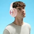 thumbnail image 4 of Mikilon Halloween Christmasa Gift Earphones Macaron Colored Luminous Seven Color Breathing Light Head Mounted Bluetooth Earphones Pink, 4 of 4