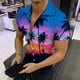 thumbnail image 4 of Blusa y camisa de manga corta con cuello vuelto, moda informal para mujer, camisa de manga corta con cuello vuelto y botones, blusa para hombre, 4 of 6