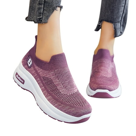 Mepaouo Walking Shoes Women Memory Foam Non Slip Sock Sneakers Lightweight Breathable Running Shoes