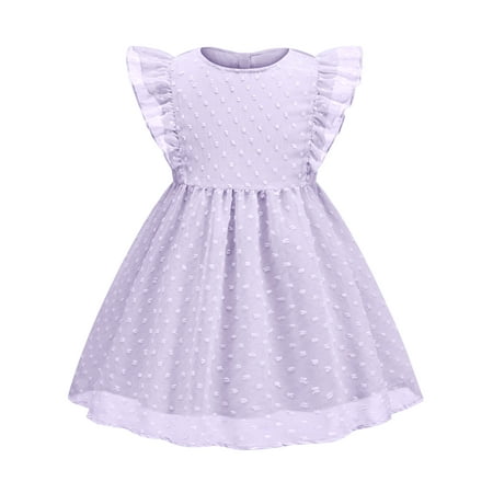 

18M-6T Baby Girls Tulle Dress Toddler Kids Ruffle Lace Sleeveless Casual Party Dresses