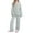 Green, variant on Women's Solid Color Polar Fleece Pajama Set, Thermal Winter Loungewear, Plush Warm Sleepwear, Thickened Outdoor Style Pajamas, Cozy Home Wear Two-Piece Set Beige L
