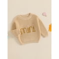 thumbnail image 5 of Mommy and Me Matching Outfits Mama and Mini Long Sleeve Crewneck Sweater Pullover Tops, 5 of 10