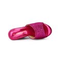 thumbnail image 4 of BLISSFUL STEP Sandales à Talons Compensés à Enfiler à Plateforme Pailletée pour Femmes Rose Vif 5,5, 4 of 7