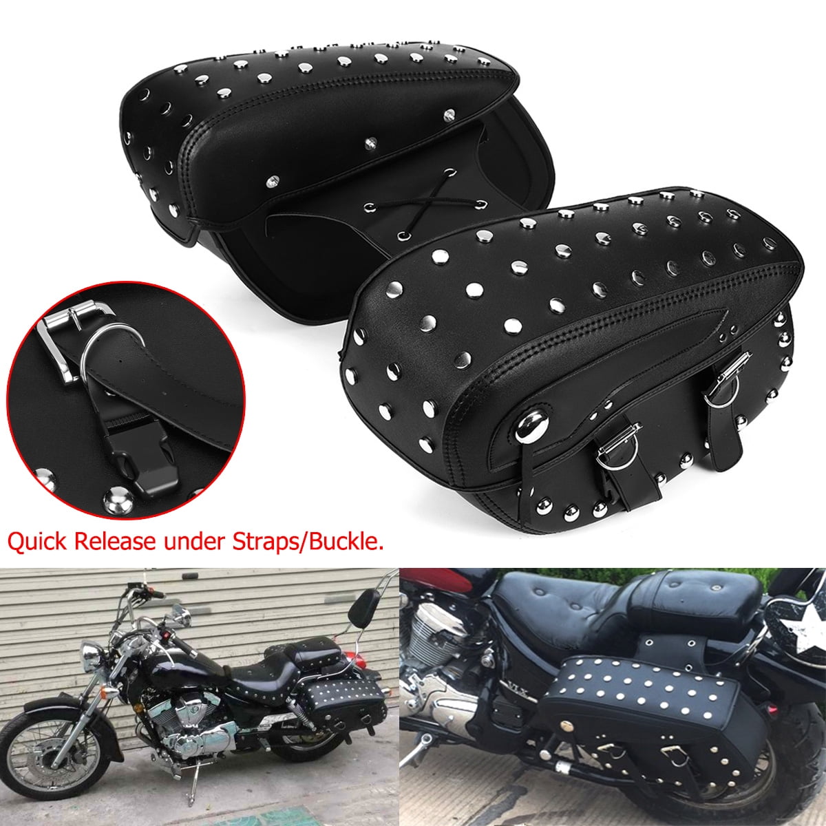 Universal Release Seat Pouch PU Leather Bike Saddle Bag Motorcycle Bags Tool.