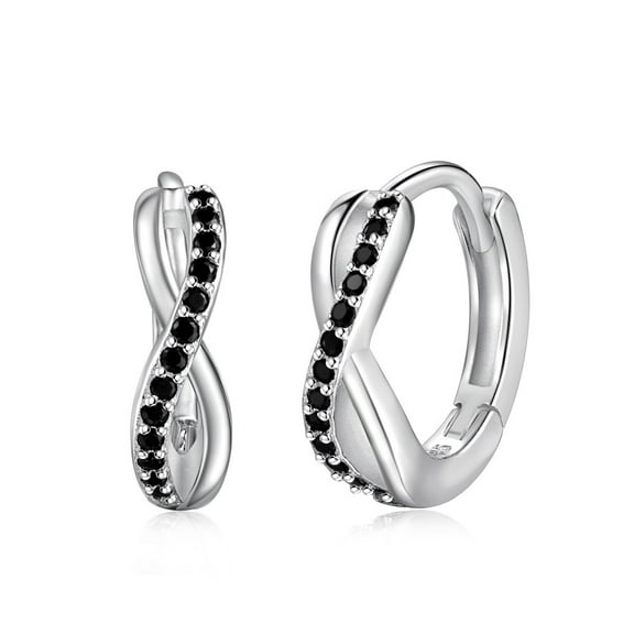 S925 Sterling Silver Earrings Mobius Cross Infinite Fashion Premium Buckle Earrings Women Charm Birthday Christmas Jewelry Gift