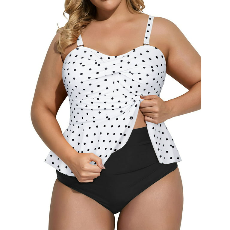 NEGJ Flowy Tankini Bathing Suits For Women Tummy Control Swimsuits Two  Piece Swimwear Tank Top,S/M/L/XL/XXL 