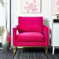 thumbnail image 3 of TOV Furniture Avery Pink Velvet Chair with Gold Base, 3 of 5