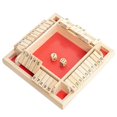 thumbnail image 2 of 9X9X1In Shut The Box Dice Game 4 Players Classic Board Game Family Pub Math Game in Red for Adults and Party Entertainment, 2 of 6