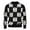 Black, variant on Men's Mock Neck Sweater Checkered Patchwork Knit Long Sleeve Casual Pullover Fall Winter Top Red