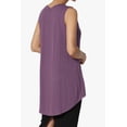 thumbnail image 4 of Women's PLUS Essentials Luxe Jersey Tunic V-Neck Relaxed Fit Sleeveless Top, 4 of 7
