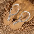thumbnail image 3 of Vedolay Wide Sandals for Women Summer Wedge Sandals for Women Beach Cute Dressy Peep Toe Comfortable Sandal,Silver 8, 3 of 5