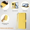 thumbnail image 6 of ELEHOLD For Samsung Galaxy S25 FE Flip PU Leather Wallet Case with Credit Card Slot RFID Blocking Kickstand Shock-Absorbent TPU Magnetic Protective Cover With Lanyard,Yellow, 6 of 12