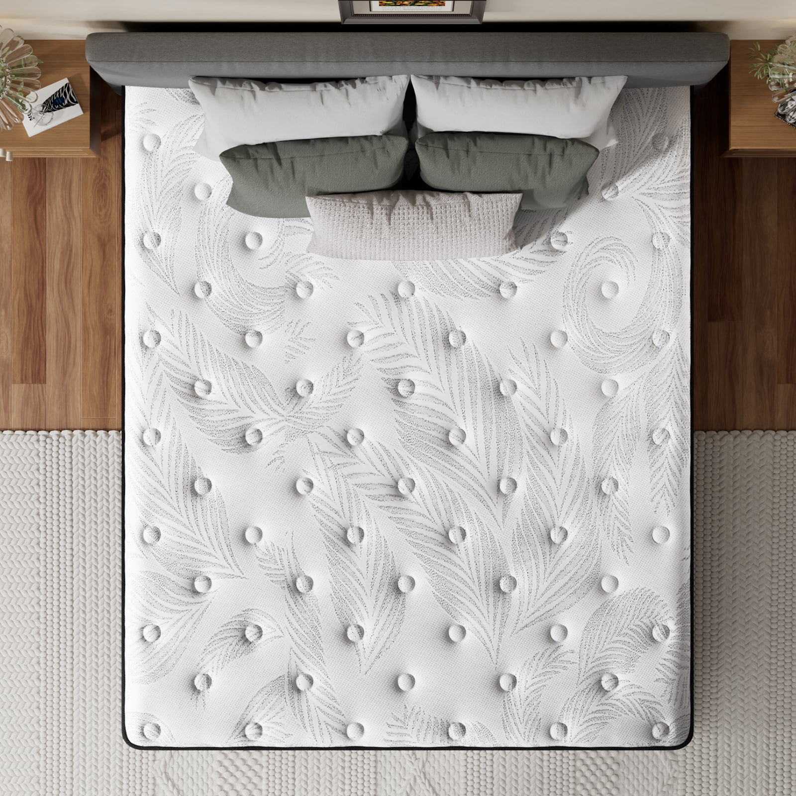 Twin Mattress, KOW 14 inch Twin Size Memory Foam Hybrid Mattress in a Box, Medium