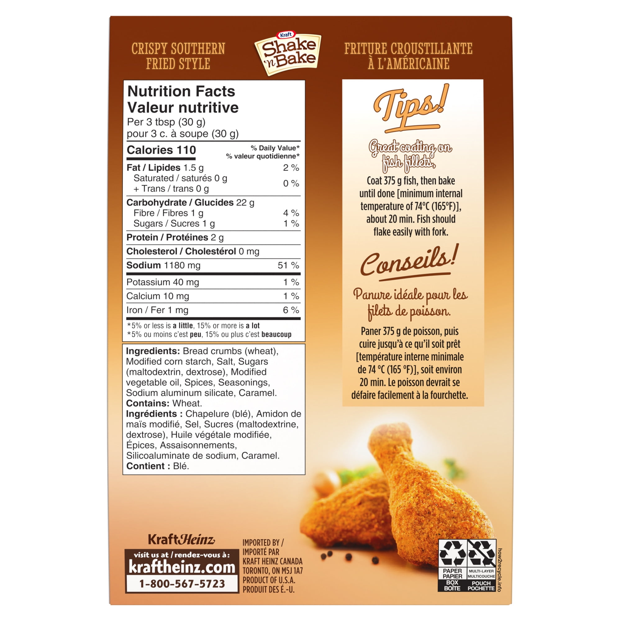 Shake 'N Bake Crispy Southern Fried Style Coating Mix, 142 g Box