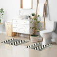 thumbnail image 6 of Toilet Rug Rectangle Bathroom Rugs Non-Slip Soft Plush Machine Washable Contour Bath Mat Chevron Lines 24x16, 6 of 9