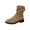 Khaki, variant on Women's Fashionable Casual Winter Comfortable Plus Size Short Boots Solid Color Round Toe Back Zipper Heel Mid-Heel Ankle Boots Khaki 6