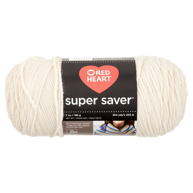 Red Heart Super Saver Yarn, Aran 0313, Medium 4 - 1 skein, 7 oz