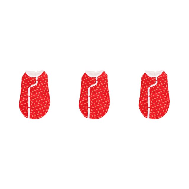 Methold Ropa para mascotas Traje Tang para mantener el calor Estilo chino tradicional Sin mangas Ropa para mascotas con botones Disfraces rojo L 3piezas