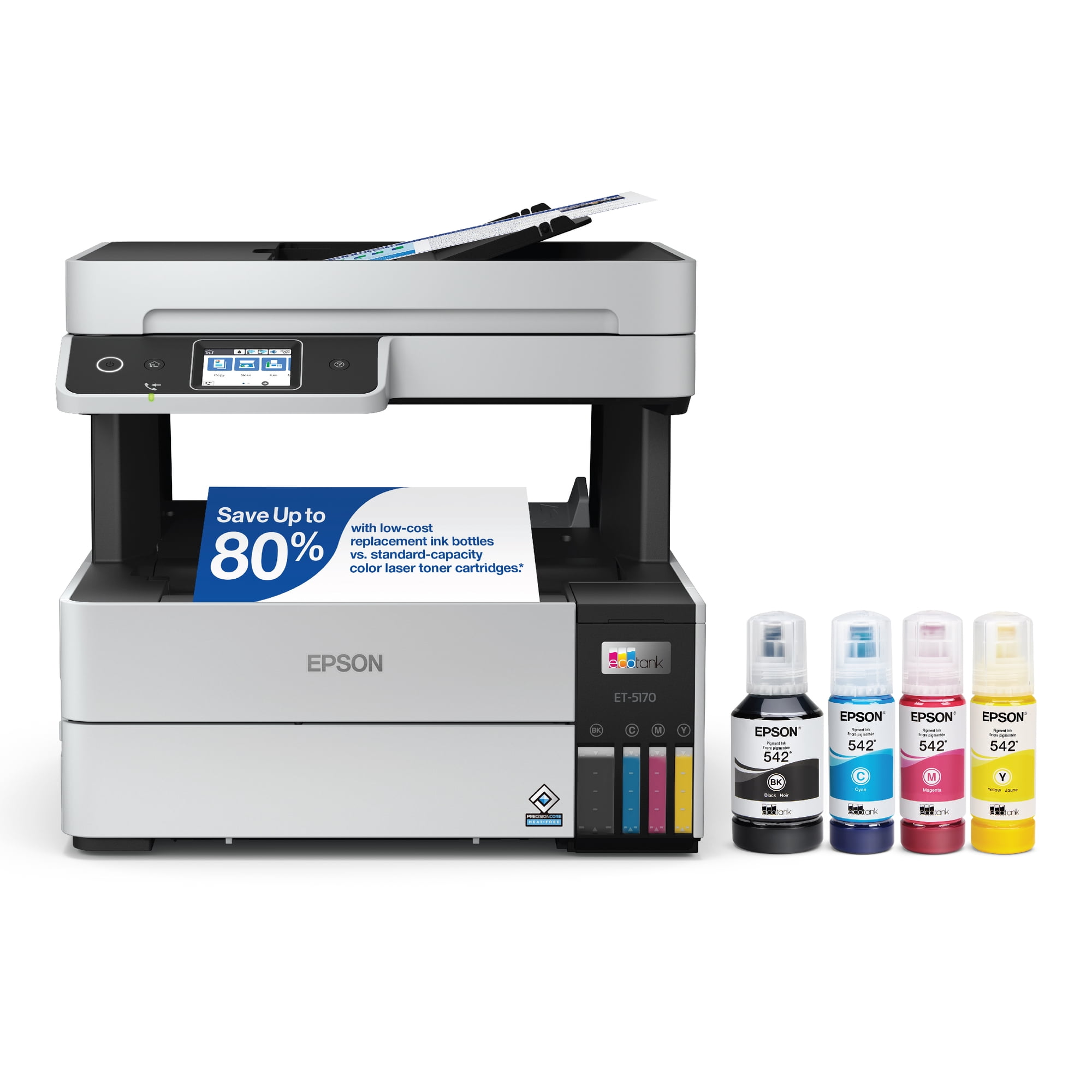 Epson EcoTank Pro ET-5170 Wireless Color All-in-One Supertank Printer with Scanner, Copier, Fax plus Auto Document Feeder