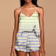 thumbnail image 4 of Conjunto de pijama de poliéster con tirantes finos y estampado de moda para mujer, 4 of 8