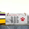 thumbnail image 3 of Beware of Dog 5" x 10" Hanging Wall or Door Sign | Rustic Twine | Signs for Home and Business, 3 of 6