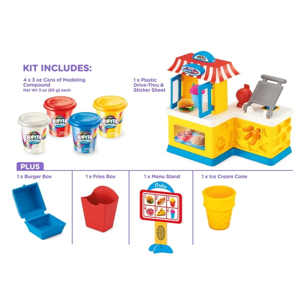 Cra-Z-Art Softee Dough Drive-Thru Set for Indoor Playground Fun
