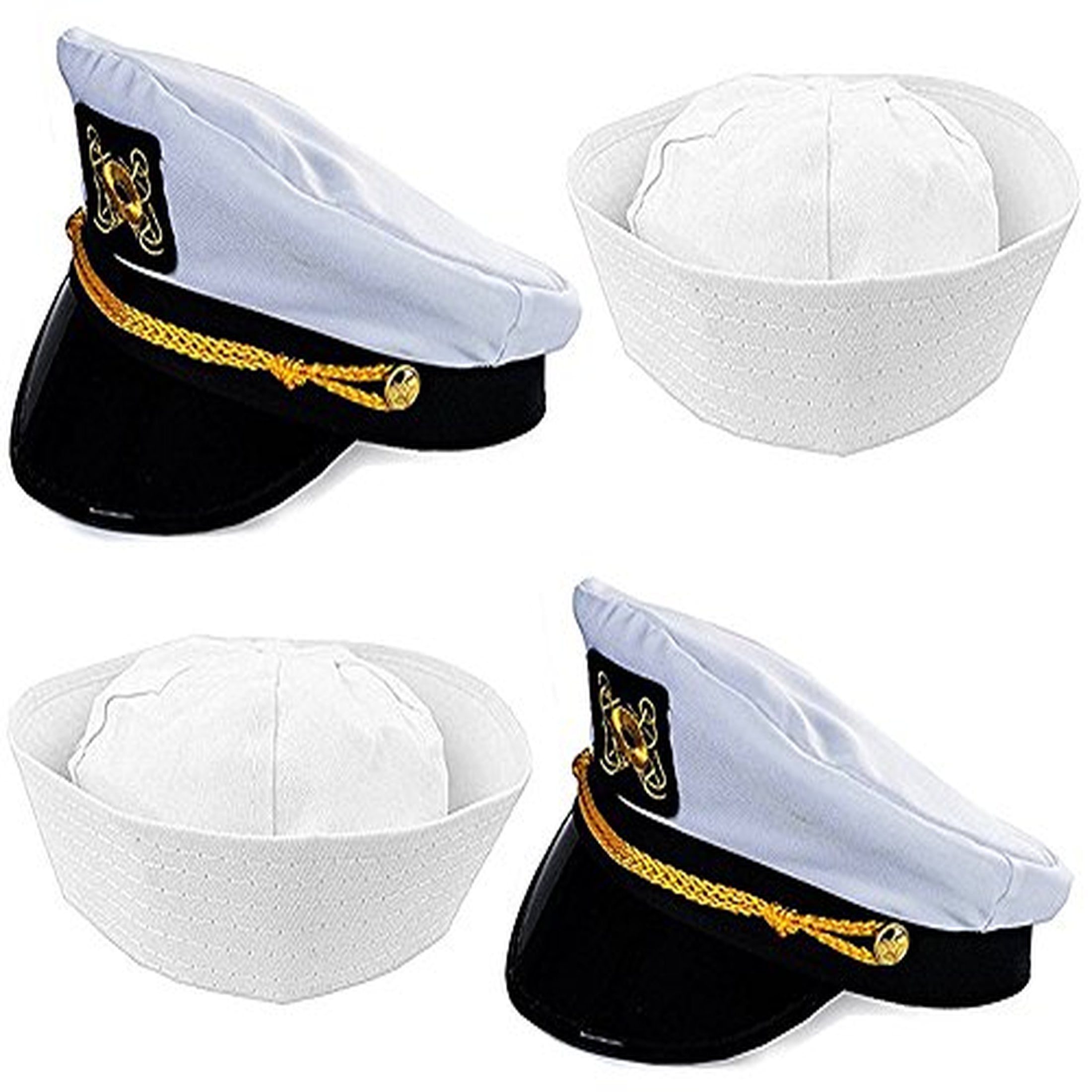 Nautical Adventure Hat Set - 4 Pack of Captain and Sailor Hats for