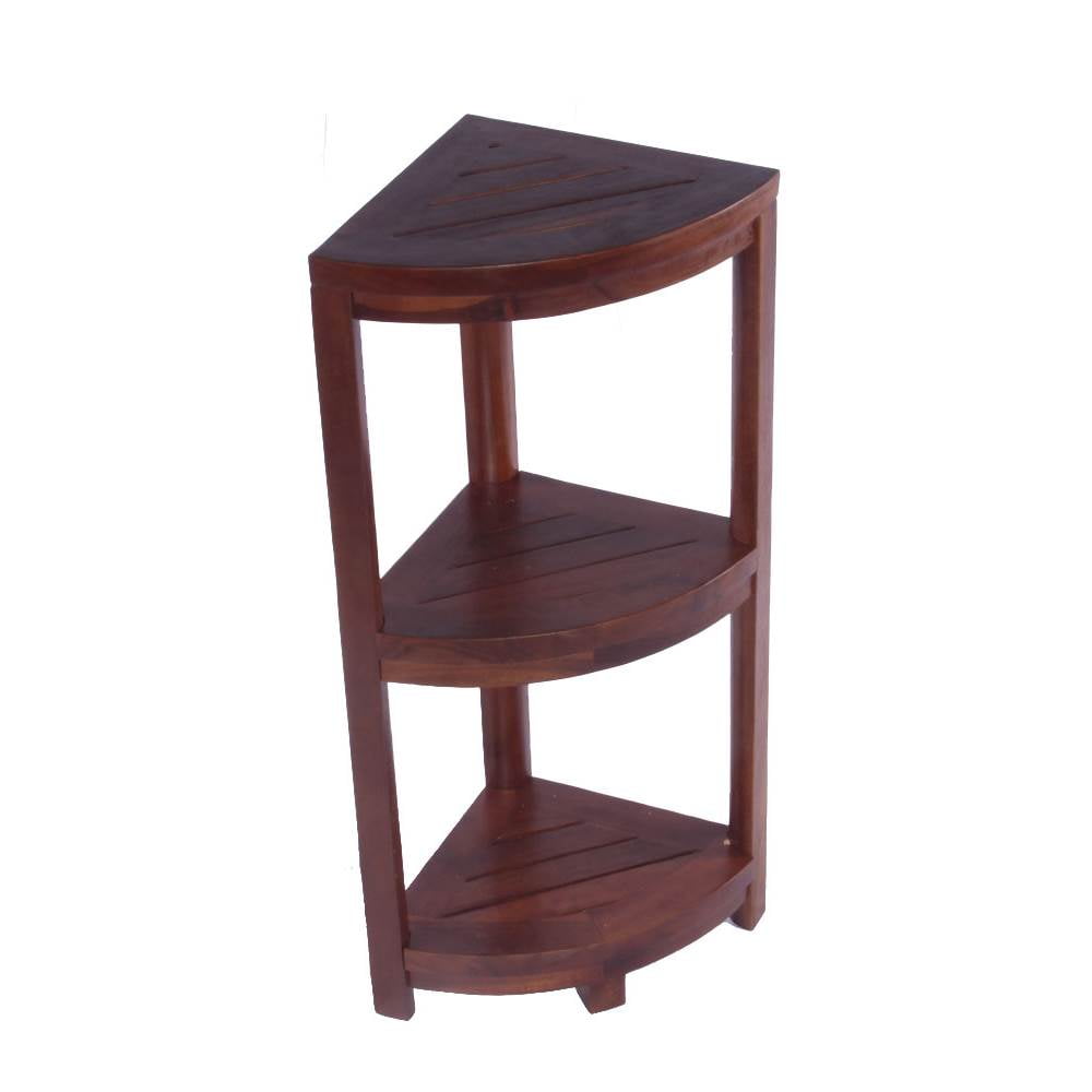 Decoteak 3 Tier Classic Spa Teak Corner Shower Shelf Com