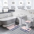 thumbnail image 5 of Anchor Pink Bath Mat 3 Piece Bathroom Rug Set, Modern Navy Blue White Striped Nautical Non Slip Bath Rug Contour Mat and Toilet Lid Cover, Absorbent Shower Mats Soft Bath Rugs and Mats Sets, 5 of 8
