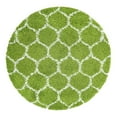 thumbnail image 3 of Unique Loom Trellis Shag Collection Area Rug - Ruby (5' 3" Round Green/Ivory), 3 of 11