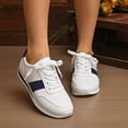 thumbnail image 6 of NOKIO White Sneakers for Women Comfortable Casual Sport Shoes Lightweight Outdoor Walking Footwear with Soft Insole, 𝖫a𝖼e Up Tennis Athlet𝗂c Shoes for Back to College, 6 of 9