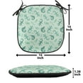 thumbnail image 5 of Reptile Chair Seating Cushion Set of 4, Exotic Lizards Chameleons Leaping Illustration Nature Reptiles, Seat Pads for Office with Anti-slip Backing, 16"x16", Green Mint, by Ambesonne, 5 of 7