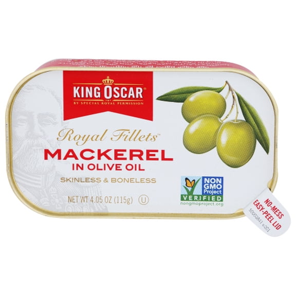 Pack of 12 King Oscar Mackerel Fillets in Olive Oil 4.05 oz
