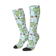 thumbnail image 2 of Vsdgher Cute Floral Frog Print Thigh High Socks Extra Long Stretchy Sock Women Over Knee High Opaque Stocking Daily Wear, 2 of 5