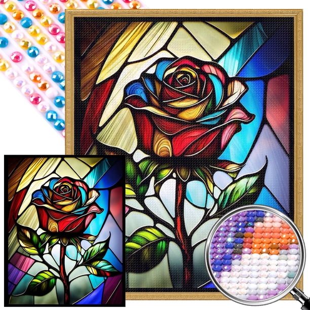 (ZQS089-AB) Parte la serie AB Diamond Rose Plant resina 40*50CM tamaño lienzo 45*55cm