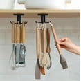 thumbnail image 1 of 2 ganchos para utensilios de cocina debajo del gabinete, estante para utensilios de cocina giratorio de 360 ​​°, utensilios de cocina adhesivos sin perforación herramientas/toalla/cuchillo (negro, 1 of 5